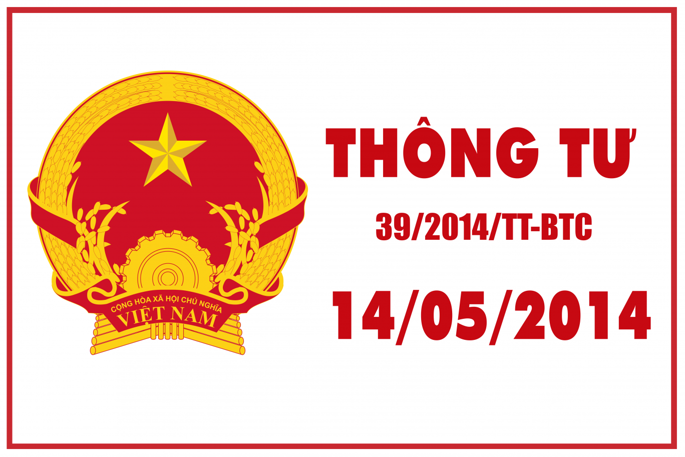 THÔNG TƯ 39/2014/TT-BTC